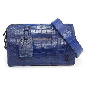 Louis Vuitton City Keepall Shoulder Bag Blue Crocodile Leather